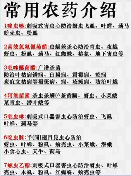 蔬菜水果打农药辨别常识/蔬菜水果常用农药